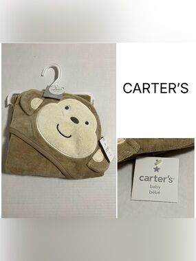🆕CARTER’S - NWT - INFANT HOODED MONKEY TOWEL